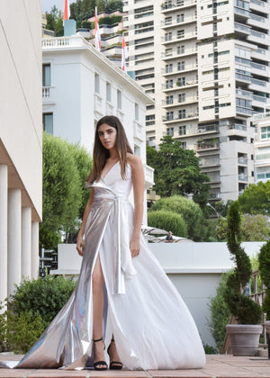 LONG DRESS WHITE AND SILVER